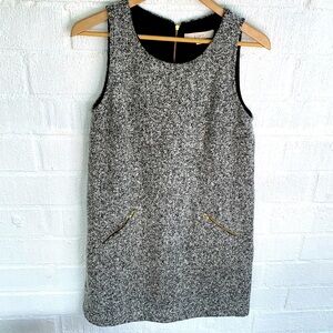 Ann Taylor Loft Wool Fuzzy Knee Length Sleeveless Dress sz 8